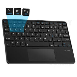 QWERTZ Bluetooth Tastatur mit Touchpad für iPad Tablet PC IOS Android Windows