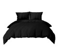 3 Tlg Mikrofaser Bettwäsche Set Bettbezug 200x220  Uni Schwarz