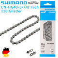 Shimano CN-HG40 Kette 6/7/8-Fach 116 Glieder MTB Fahrradkette Schloss Schaltung