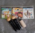 2x Original Sony Playstation Move Motion Controller + Spiele Schwarz PS3 PS4 VR