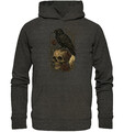 Gothic T-Shirt Rabe Totenkopf Rose Kerze - Organic Hoodie