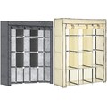 HOMCOM Stoffschrank, Faltschrank, Kleiderschrank mit Kleiderstangen, 8 Ebenen