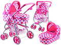 Puppenwagen Kinderwagen Kinderplay Babypuppenwagen Kinderwagen Rosa 2 in 1 JO