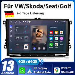 Android13 Für VW Skoda Seat DAB Autoradio Navigation GPS BT Carplay Wifi 64G RDS