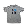 Nike Air T-Shirt Herren L Shirt kurzarm Rundhals grau schwarz Logo Fitness