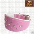 WOZA Premium Windhundhalsband Vollleder Greyhound Swarovski Softrindnappa G91535