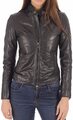 Hot Damen Lammleder Schwarz Lederjacke Motorrad Gesteppt Slim Fit Mantel KW37