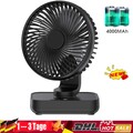 Kabelloser Tischventilator 4000mAh Akku - Mini USB Ventilator Lüfter 4 Stufen