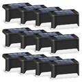 12Stk LED Solarleuchten Wandlampen Zaunleuchte Gartenleuchte Treppen Weiße Licht