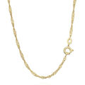 Singapurkette 14 Karat Gelb Gold 585 Damen Halskette für Anhänger Kette 1.8mm