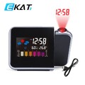 LCD Radiowecker Funkuhr LED,USB, Funkwecker Snooze Alarm Tischuhr mit Projektion