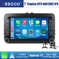 7" Android 13 Auto CarPlay Autoradio GPS SAT NAV Mik KAM Für VW GOLF 5 Plus Polo