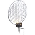 LUXUS SOLARLEUCHTE AUßENLEUCHTE GARTENLEUCHTE RUND SOLARLAMPE SILBER 77636764