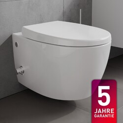 Design Dusch-WC spülrandlos mit Armatur & Softclose Sitz Hänge Taharet ToiletteSoftclose Deckel - Spülrandlos - Taharat - Randlos -TOP