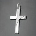 großes Männer Kreuz Echt Silber 925 Anhänger mit 60 cm Kautschuk Kette schwarz