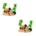  2 PCS Zubehör Für Aquarien Pflanzenaquarium Lifelike Decoration