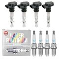 4x ENGITECH Zündspule +4x NGK Zündkerze Laser Platinum passend für Audi TT 8N3