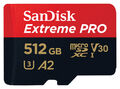 SanDisk micro SDXC Extreme Pro 512GB 200MB/s V30 | microSD Speicherkarten