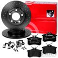 brembo GELOCHTE SPORT-BREMSSCHEIBEN + BELÄGE HINTEN für VW GOLF 5 6 EOS SCIROCCO