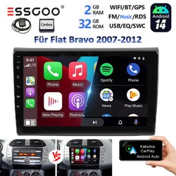 2+32GB Android 14 Autoradio Carplay GPS Navi RDS BT USB Für Fiat Bravo 2007-2012