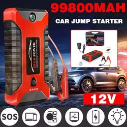 99800mAh Auto KFZ Starthilfe Jump Starter 12V 600A Ladegerät Booster Power Bank