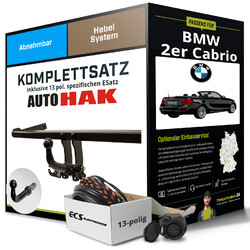 Für BMW 2er Cabrio Typ F23 Anhängerkupplung abnehmbar +eSatz 13pol 14- NEUJETZT NEU: Montage zum Festpreis!