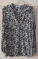 Damen Bluse Anna Aura 44 schwarz weiß langarm Leomuster Leo Tierdruck