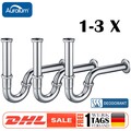 Edelstahl Röhrensiphon 1¼" Chrom Waschbecken Siphon mit Geruchsverschluss Set