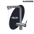 KLARWERK 3 Wege Wasserhahn Filterarmatur ausziehbar Titangrau/Osmose Edelstahl