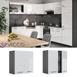 Küchenschrank Hängeschrank Küchenzeile 60 cm R-Line Weiß Hochglanz Vicco