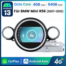 Carplay Autoradio Für BMW Mini Cooper R55 R56 GPS Navi 4G BT SWC 8-Kern 4+64GB