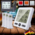 LCD Wetterstation Farbdisplay Thermometer Hygrometer mit 3 Innen Außen Sensor