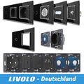 TOUCH LICHTSCHALTER STECKDOSE WECHSELSCHALTER DIMMER TASTER  SAT TV GLAS SCHWARZ