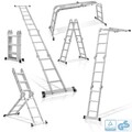 STAHLWERK Mehrzweckleiter 150 kg Alu Klappleiter Arbeitsgerüst Arbeitsplattform