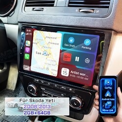 64G Android 15 Autoradio Apple Carplay GPS Navi WiFi Für Skoda Yeti 5L 2009-2017