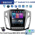 Für Ford Focus MK3 2012-2018 Android 14 Autoradio Apple CarPlay WIFI GPS +Kamera