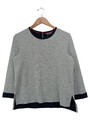 Tommy Hilfiger Damen Pullover 3/4 Ärmel Grau Blau Gr. S/36 Elegant Casual