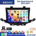 Android 13 Autoradio GPS NAVI WIFI BT GPS FM 32G DAB+ Für Opel Astra K 2015-2019