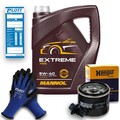 5L Mannol 5W-40 Motoröl + Ölfilter + Handschuhe passend für Renault Twingo 1.2