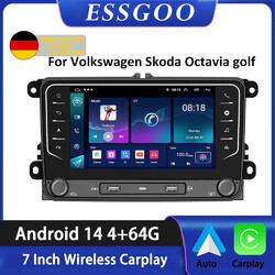 2-DIN Android 14 Autoradio mit GPS, WLAN, CarPlay – 7 Zoll Display, Multimedia