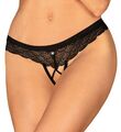 Obsessive Schwarzer Riostring ouvert Chemeris aus feiner elastischer Spitze. 