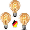 3x E27 G80 LED 4W Vintage Dekorativ Glühbirne Filament Edison Birnen Dimmbar
