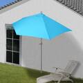 Alu-Sonnenschirm halbrund Lorca, Halbschirm Balkonschirm, UV 50+, 285cm türkis