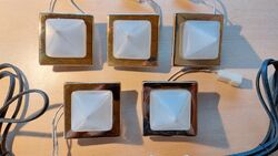 Lampe Halogen LED Einbauset 5 Deckenstrahler (Pyramide) mit Anschlusskabel