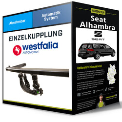 Abnehmbare Anhängerkupplung für SEAT Alhambra 10-12 Typ 710/711 Westfalia NEUEinfach & schnell: Montage zum Festpreis: ab 449,- Euro