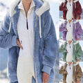 Frauen Plüsch Warme Winterjacke Teddyfell Fleecejacken Kapuzen Mantel Coat TopDE