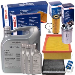 BOSCH FILTER INSPEKTIONS SET SATZ+VW 0W-30 MOTORÖL für VW T5 BUS 1.9 2.5 TDI