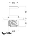 BorgWarner (Wahler) Thermostat, Kühlmittel 3174.89D für RENAULT