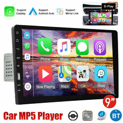 9" Autoradio Apple/Android Carplay 1 Din BT FM Touchscreen Mirror Link Mit MIC