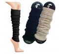 Stulpen-Legwarmers Damen Bein und Arm Stulpen mit Wolle Schwarz Wollweiß 1 Paar